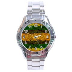 Tribal Floral Pattern Stainless Steel Watch by dflcprints