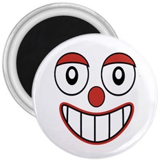 Happy Clown Cartoon Drawing 3  Button Magnet by dflcprints