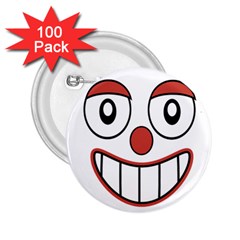 Happy Clown Cartoon Drawing 2 25  Button (100 Pack) by dflcprints