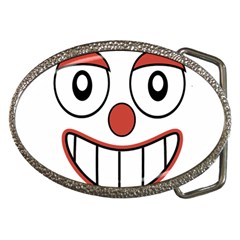 Happy Clown Cartoon Drawing Belt Buckle (oval) by dflcprints