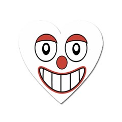 Happy Clown Cartoon Drawing Magnet (heart) by dflcprints