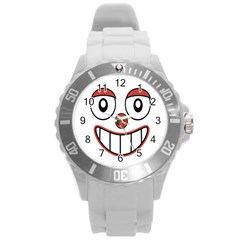 Happy Clown Cartoon Drawing Plastic Sport Watch (large) by dflcprints