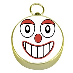 Happy Clown Cartoon Drawing Gold Compass by dflcprints