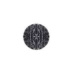 Black And White Tribal Geometric Pattern Print 1  Mini Button Magnet by dflcprints