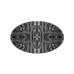 Black And White Tribal Geometric Pattern Print Sticker 10 Pack (oval) by dflcprints