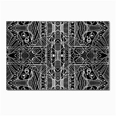 Black And White Tribal Geometric Pattern Print Postcards 5  X 7  (10 Pack) by dflcprints