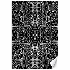 Black And White Tribal Geometric Pattern Print Canvas 12  X 18  (unframed) by dflcprints