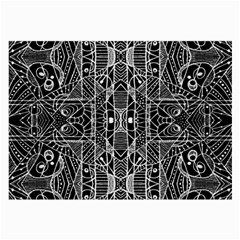 Black And White Tribal Geometric Pattern Print Glasses Cloth (large, Two Sided) by dflcprints