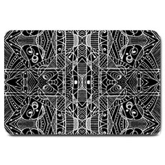 Black And White Tribal Geometric Pattern Print Large Door Mat by dflcprints