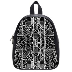 Black And White Tribal Geometric Pattern Print School Bag (small) by dflcprints