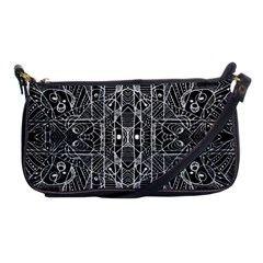 Black And White Tribal Geometric Pattern Print Evening Bag by dflcprints