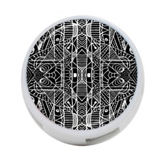 Black And White Tribal Geometric Pattern Print 4-port Usb Hub (one Side) by dflcprints