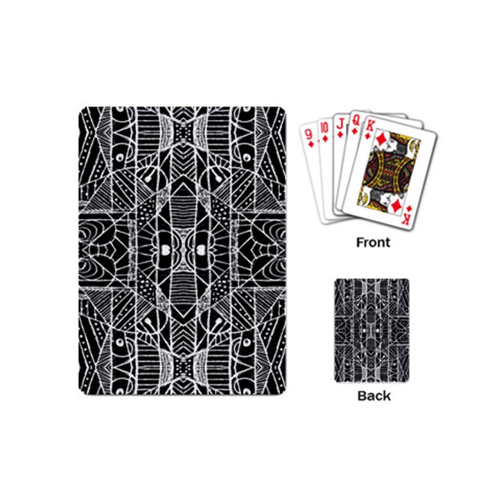 Black and White Tribal Geometric Pattern Print Playing Cards (Mini)