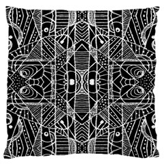 Black And White Tribal Geometric Pattern Print Large Cushion Case (single Sided)  by dflcprints