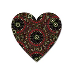 Digital Abstract Geometric Pattern In Warm Colors Magnet (heart) by dflcprints