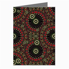 Digital Abstract Geometric Pattern In Warm Colors Greeting Card by dflcprints