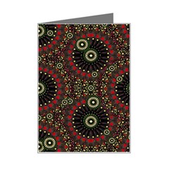 Digital Abstract Geometric Pattern In Warm Colors Mini Greeting Card by dflcprints