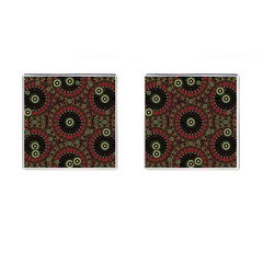 Digital Abstract Geometric Pattern In Warm Colors Cufflinks (square) by dflcprints