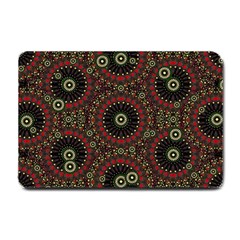 Digital Abstract Geometric Pattern In Warm Colors Small Door Mat by dflcprints