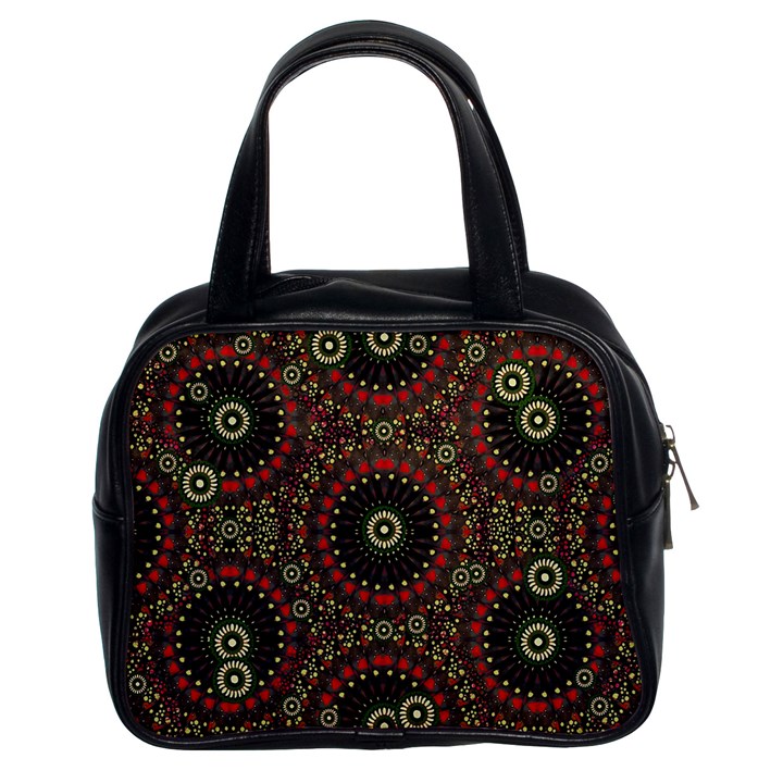 Digital Abstract Geometric Pattern in Warm Colors Classic Handbag (Two Sides)