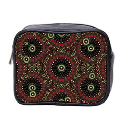 Digital Abstract Geometric Pattern In Warm Colors Mini Travel Toiletry Bag (two Sides) by dflcprints