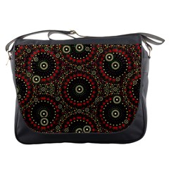 Digital Abstract Geometric Pattern In Warm Colors Messenger Bag by dflcprints