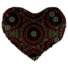 Digital Abstract Geometric Pattern In Warm Colors 19  Premium Heart Shape Cushion by dflcprints