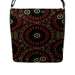 Digital Abstract Geometric Pattern In Warm Colors Flap Closure Messenger Bag (large) by dflcprints