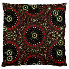 Digital Abstract Geometric Pattern In Warm Colors Large Flano Cushion Case (one Side) by dflcprints