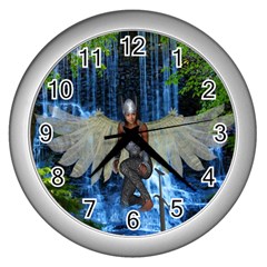 Magic Sword Wall Clock (silver) by icarusismartdesigns