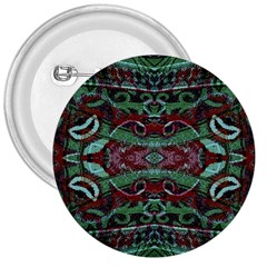 Tribal Ornament Pattern In Red And Green Colors 3  Button by dflcprints