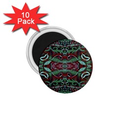 Tribal Ornament Pattern In Red And Green Colors 1 75  Button Magnet (10 Pack) by dflcprints