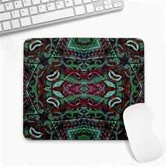 Tribal Ornament Pattern In Red And Green Colors Large Mouse Pad (rectangle) by dflcprints