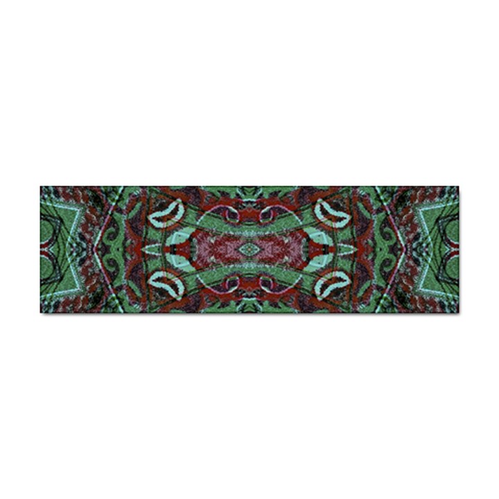 Tribal Ornament Pattern in Red and Green Colors Bumper Sticker