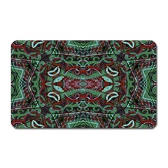 Tribal Ornament Pattern In Red And Green Colors Magnet (rectangular) by dflcprints