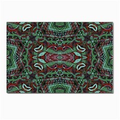 Tribal Ornament Pattern In Red And Green Colors Postcard 4 x 6  (10 Pack) by dflcprints