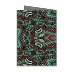 Tribal Ornament Pattern in Red and Green Colors Mini Greeting Card Right