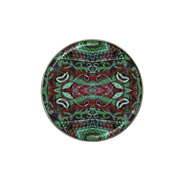 Tribal Ornament Pattern in Red and Green Colors Golf Ball Marker 10 Pack (for Hat Clip)