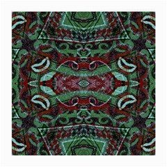 Tribal Ornament Pattern In Red And Green Colors Glasses Cloth (medium) by dflcprints