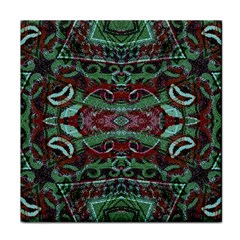 Tribal Ornament Pattern In Red And Green Colors Face Towel by dflcprints