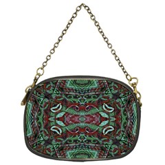 Tribal Ornament Pattern In Red And Green Colors Chain Purse (one Side) by dflcprints