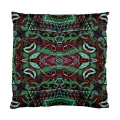 Tribal Ornament Pattern In Red And Green Colors Cushion Case (two Sided)  by dflcprints