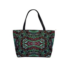 Tribal Ornament Pattern In Red And Green Colors Large Shoulder Bag by dflcprints