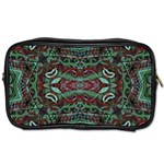 Tribal Ornament Pattern in Red and Green Colors Travel Toiletry Bag (One Side) Front