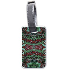 Tribal Ornament Pattern In Red And Green Colors Luggage Tag (one Side) by dflcprints