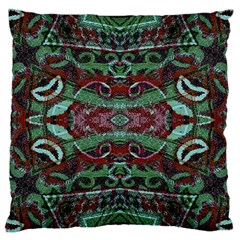 Tribal Ornament Pattern In Red And Green Colors Large Cushion Case (single Sided)  by dflcprints