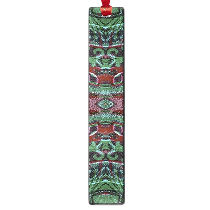 Tribal Ornament Pattern in Red and Green Colors Large Bookmark