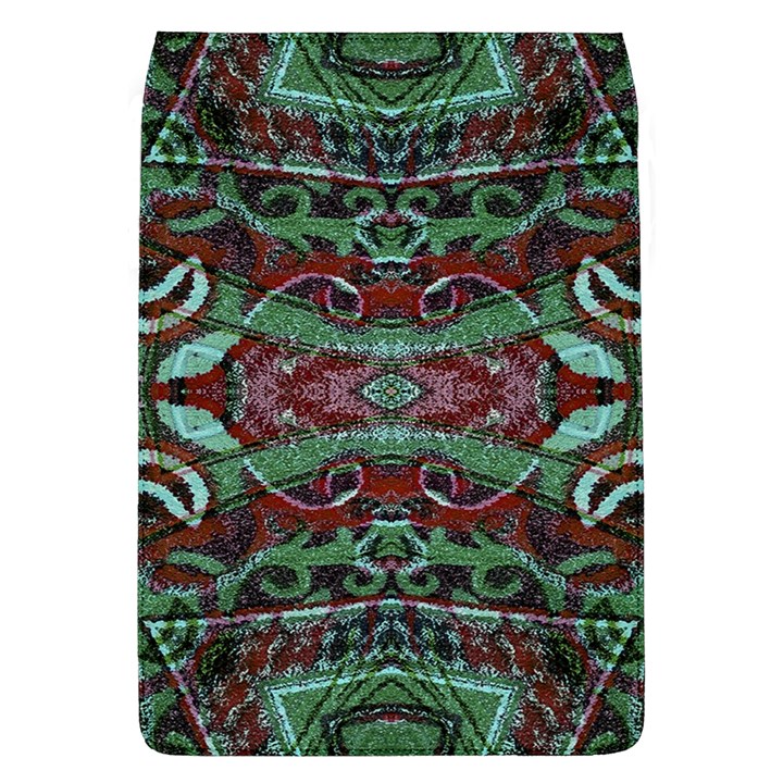 Tribal Ornament Pattern in Red and Green Colors Removable Flap Cover (Large)