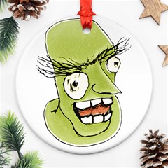 Mad Monster Man With Evil Expression Round Ornament by dflcprints