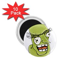 Mad Monster Man With Evil Expression 1 75  Button Magnet (10 Pack) by dflcprints